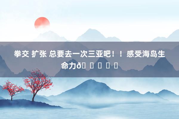 拳交 扩张 总要去一次三亚吧！！感受海岛生命力🌊☀️