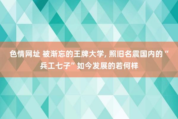 色情网址 被渐忘的王牌大学, 照旧名震国内的“兵工七子”如今发展的若何样