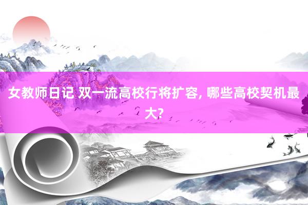 女教师日记 双一流高校行将扩容, 哪些高校契机最大?