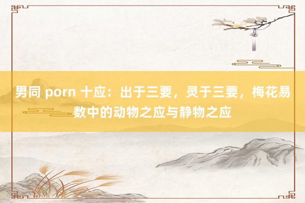 男同 porn 十应：出于三要，灵于三要，梅花易数中的动物之应与静物之应