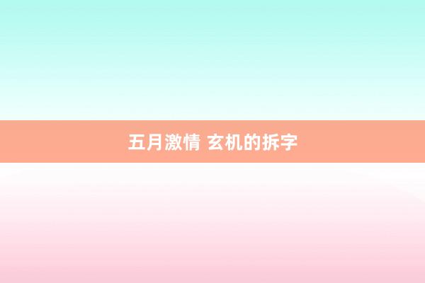五月激情 玄机的拆字