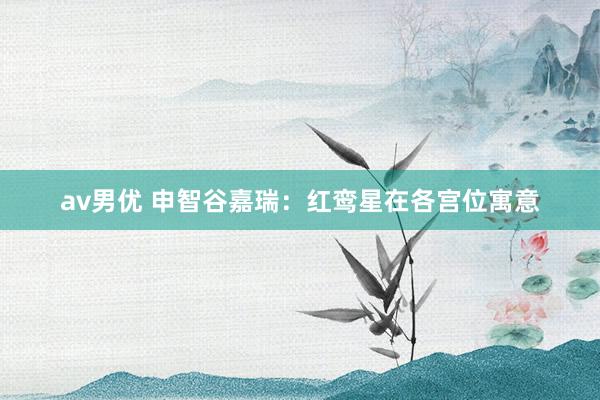 av男优 申智谷嘉瑞：红鸾星在各宫位寓意